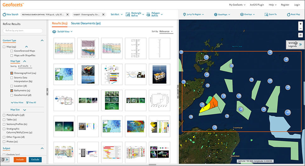 screenshot of Elsevier Geofacets